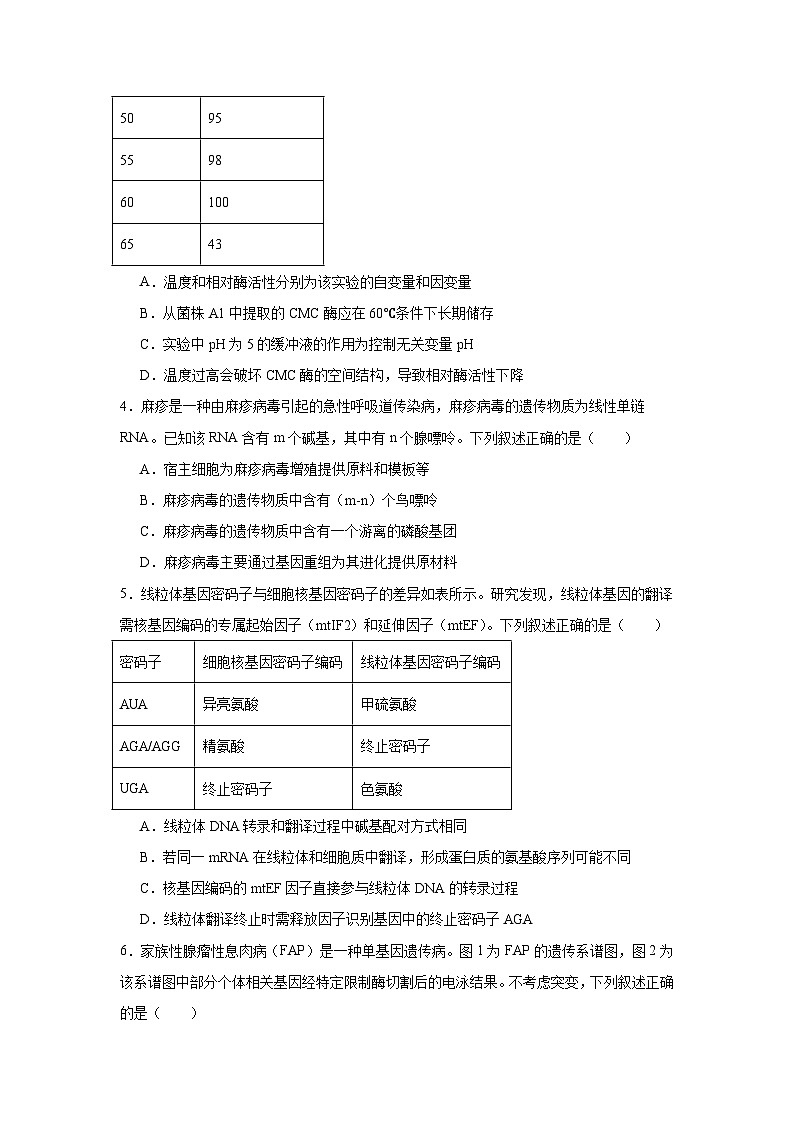 2025-2026学年河南省名校联盟高三第四次检测（一模）生物试题（无答案）第2页