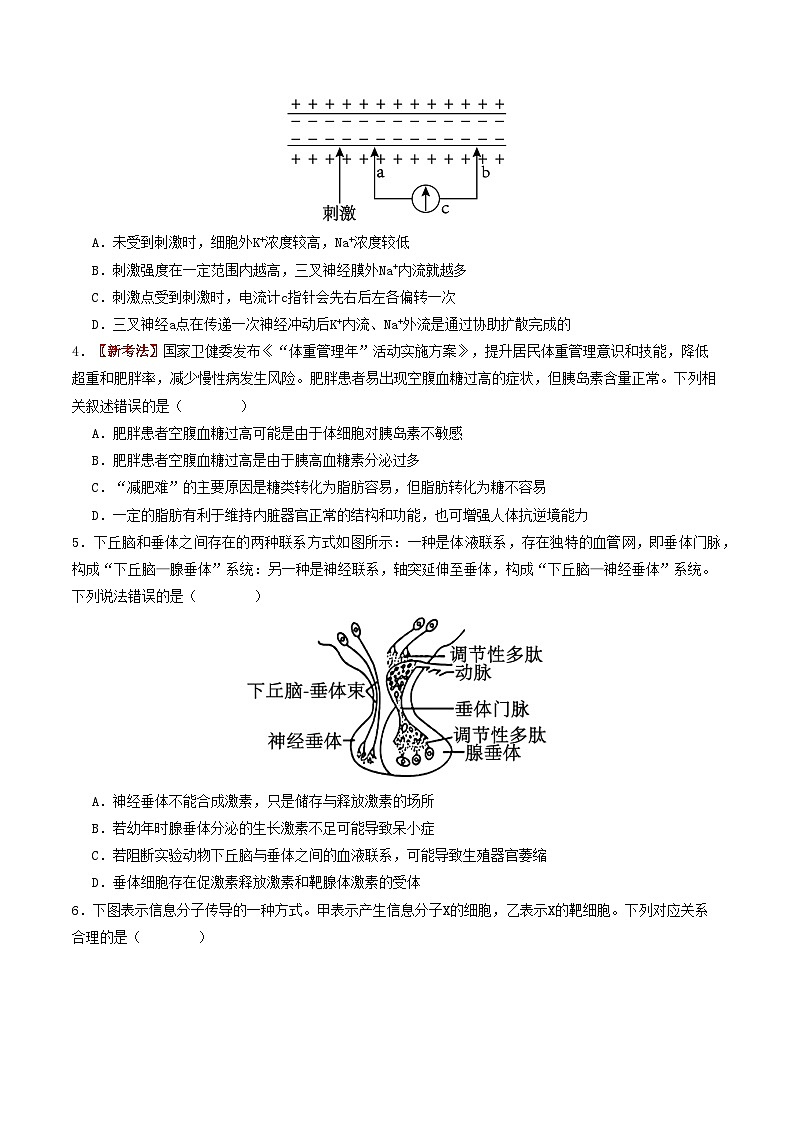 2025-2026学年高二生物第三次月考卷【测试范围：人教版选必1~选必2第2章】（考试版）第2页