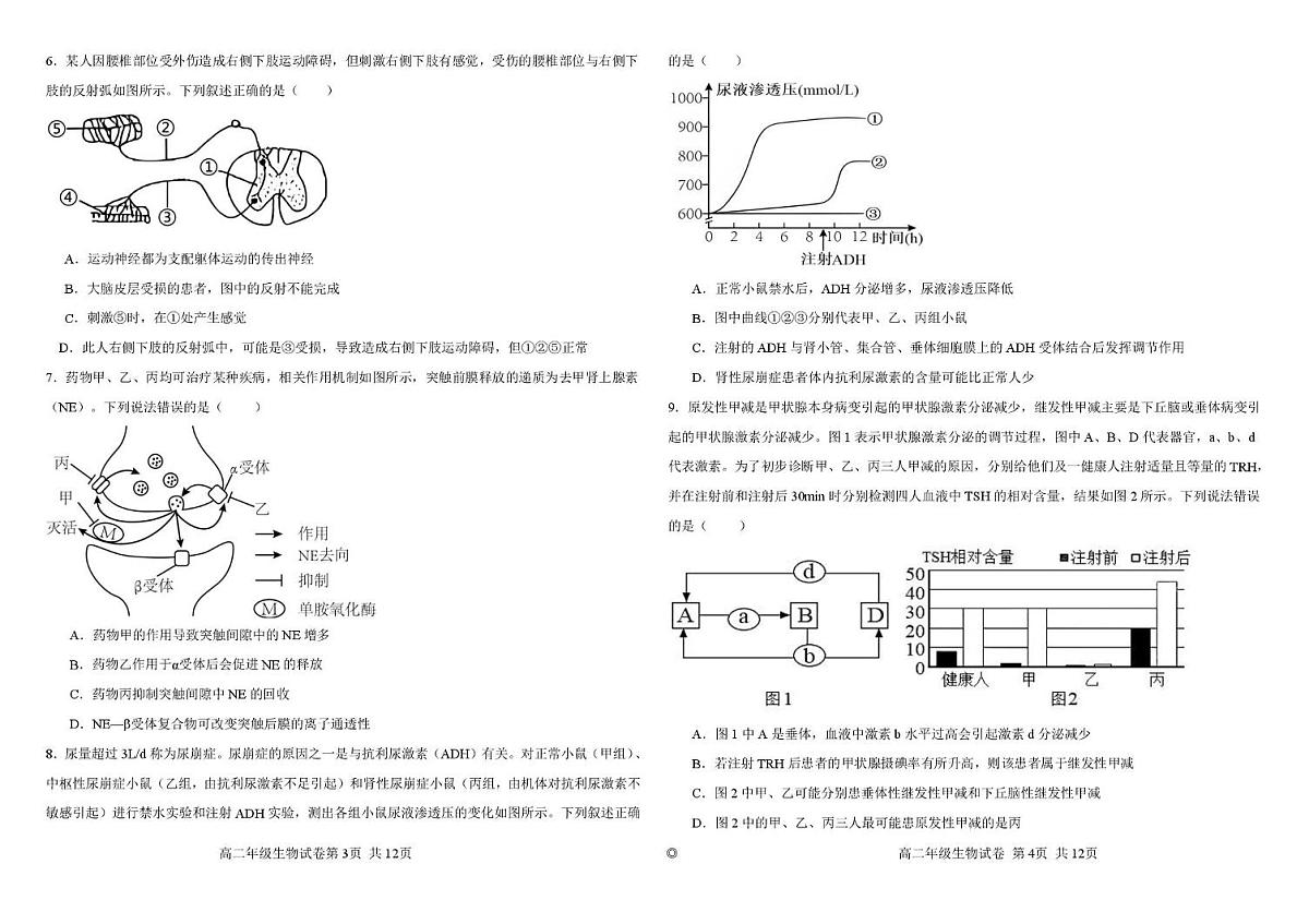 江西省临川第一中学2025-2026学年高二上学期期中考试生物试题第2页