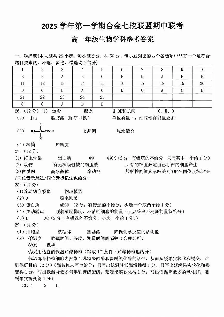 生物答案第1页