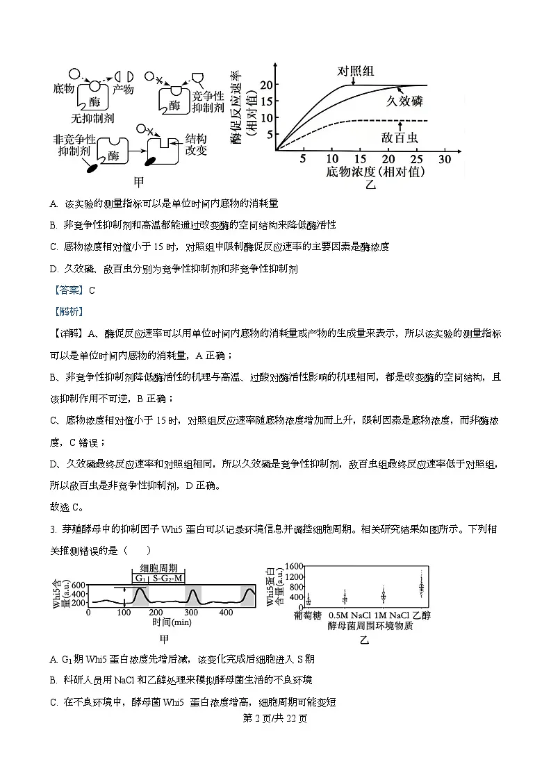 重庆市第八中学2026届高三上学期11月期中生物试题 Word版含解析第2页