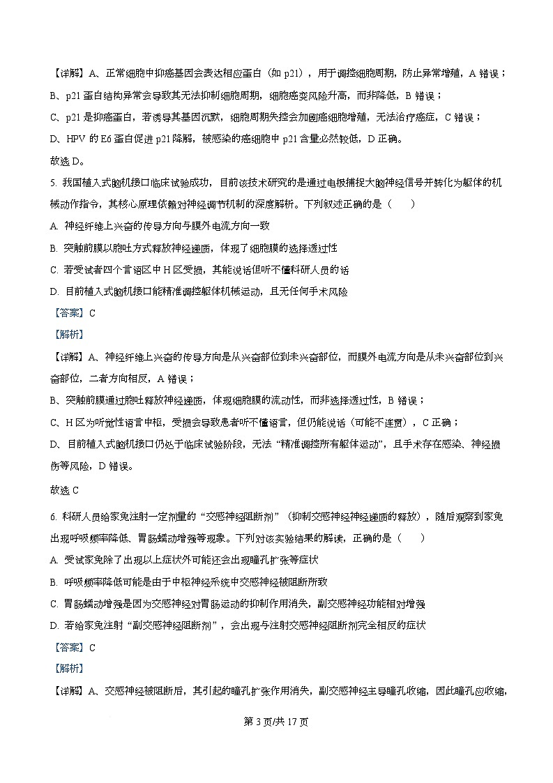 安徽省A10联盟＆宿州十三校2025-2026学年高二上学期11月期中质量检测生物C试卷 Word版含解析第3页