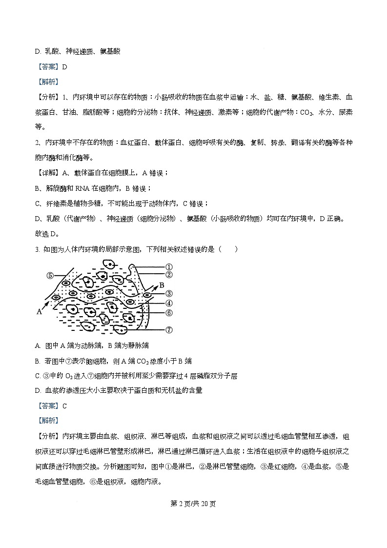 安徽省江淮名校2025-2026学年高二上学期阶段联考生物试卷  Word版含解析第2页