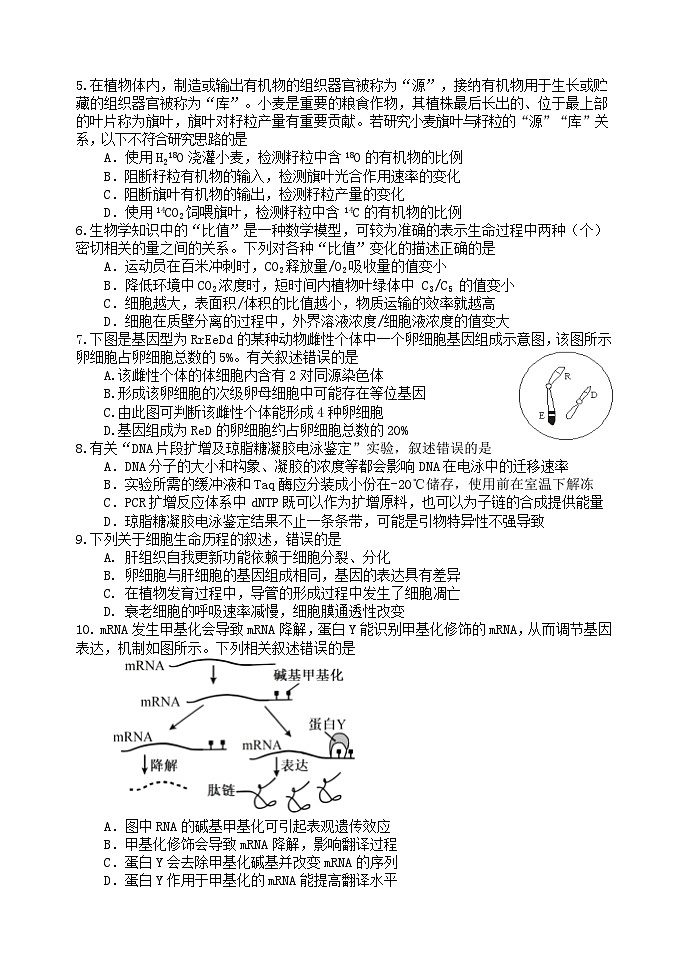 龙东高三生物学12月模拟试卷成稿第2页