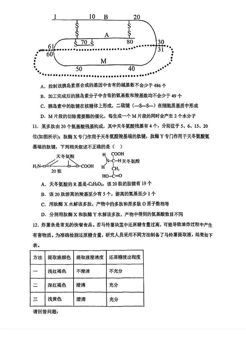 天津市河东区32中2025-2026学年高一上学期第一次月考生物试卷第3页