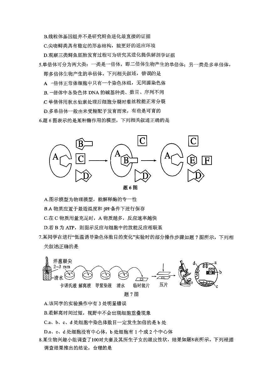 稳昇高教育2025-2026学年（上）高2026届12月联考生物第2页