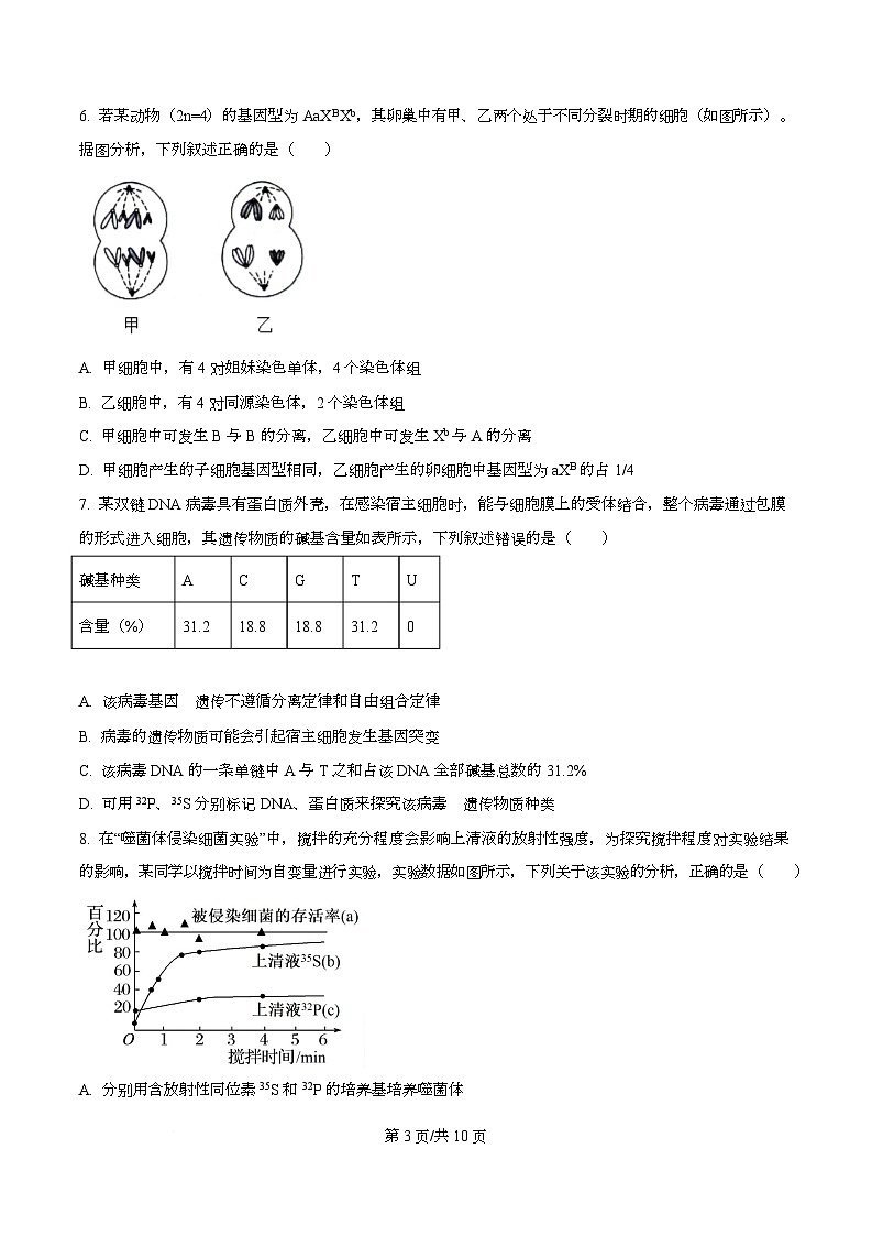 四川省绵阳市涪城区四川省绵阳南山中学2026届高三上学期11月月考生物试题（原卷版）第3页