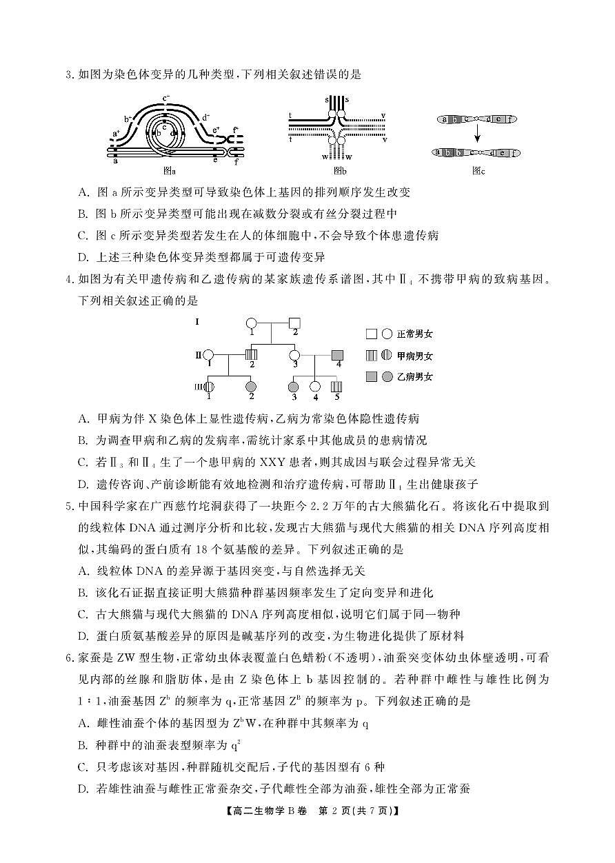【生物B卷】安徽省鼎尖名校大联考2025-2026学年上学期高二11月期中考试第2页