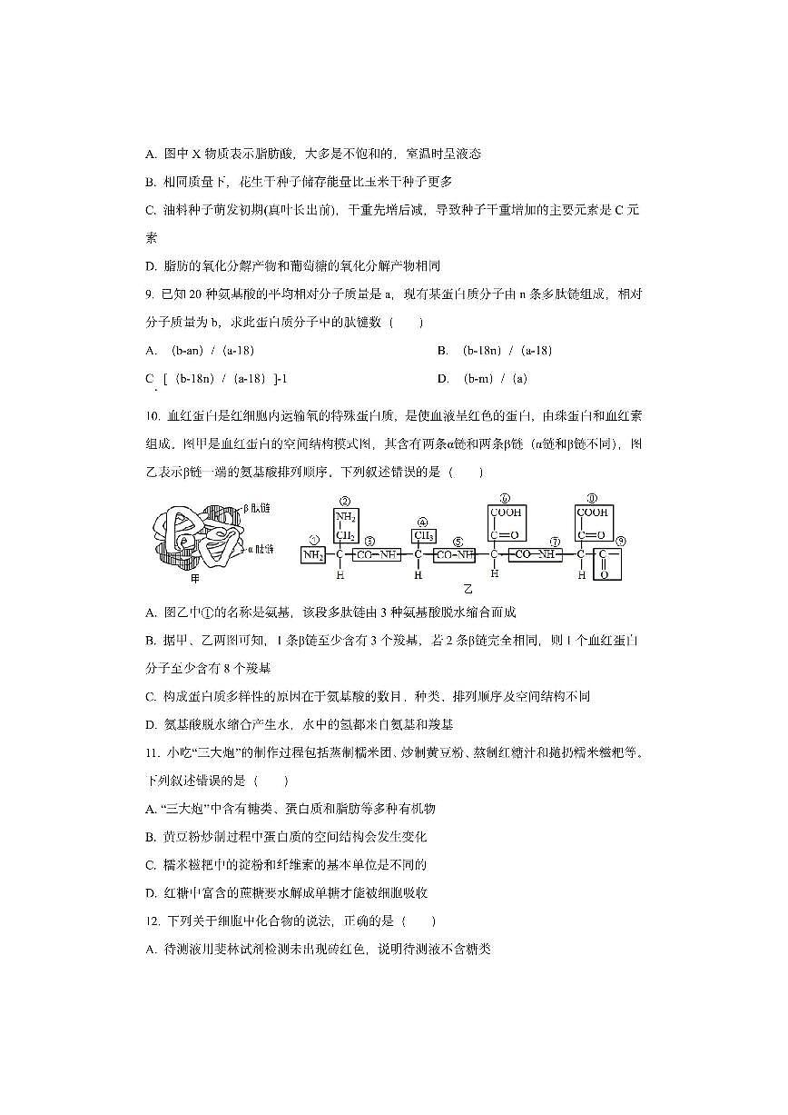 江苏省泰州市海陵区2025-2026学年高一上学期10月月考生物试卷（学生版）第3页