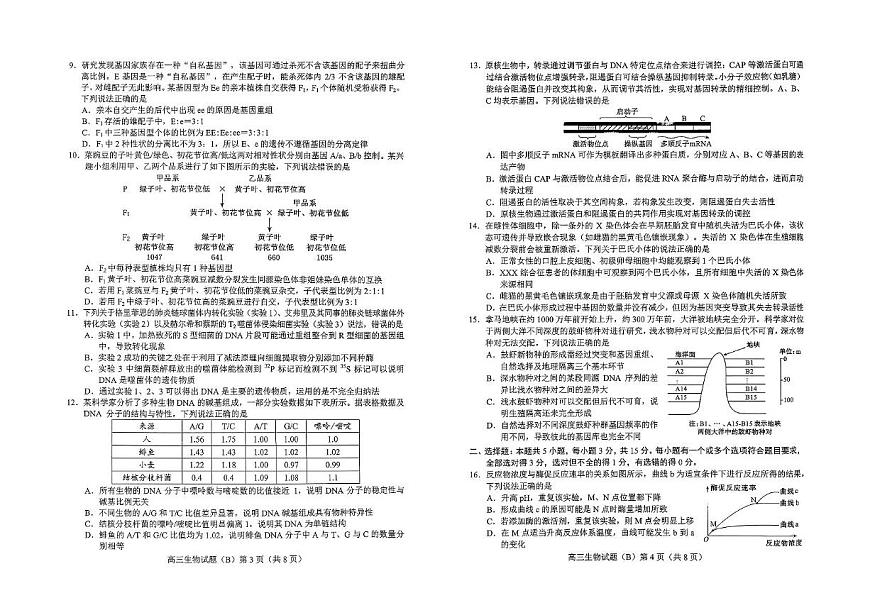 山东省菏泽市2026届高三上学期期中考试 生物试卷（PDF图片版）（含答案）第2页