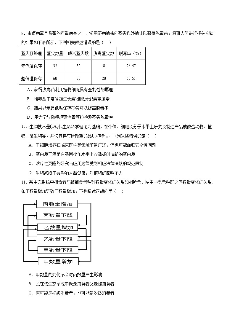 河北省沧州市运东六校2026届高三上学期11月期中考试生物试题（Word版附答案）第3页