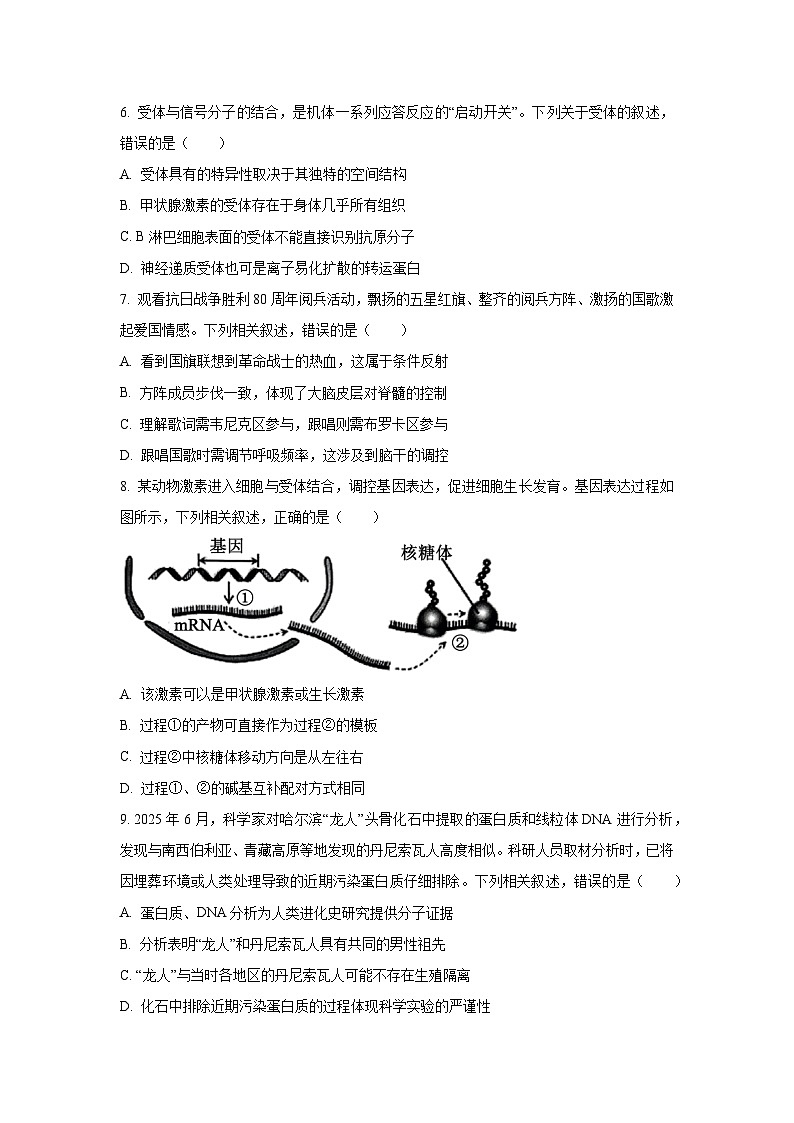 浙江省温州新力量联盟2025-2026学年高二上学期11月期中生物试卷（学生版）第2页