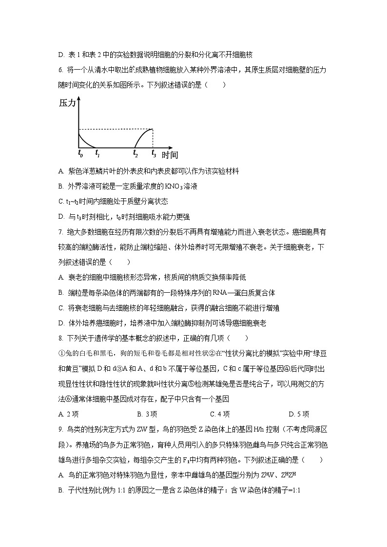 吉林省九校2026届高三上学期11月联合模拟考试生物试卷（学生版）第3页