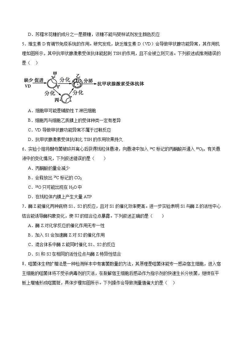四川省大数据联盟2026届高三上学期入学摸底考试 生物试卷（含答案）第2页