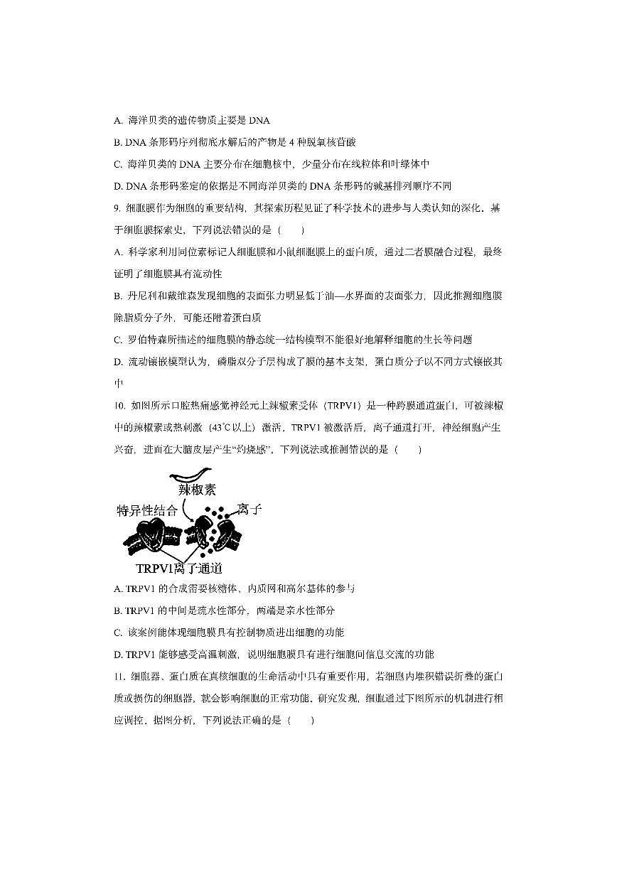 湖南省名校联考联合体2025-2026学年高一上学期期中考试生物试卷（学生版）第3页