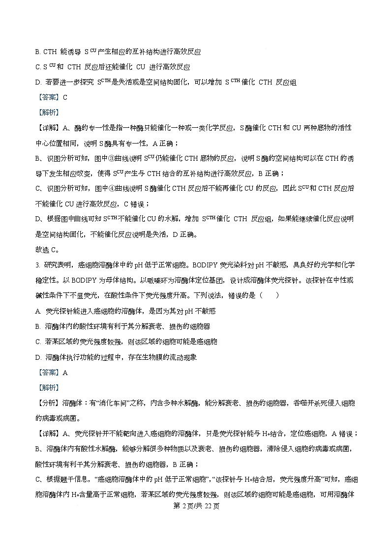 湖北省襄阳市第四中学2025-2026学年高三上学期12月月考生物试题 Word版含解析第2页