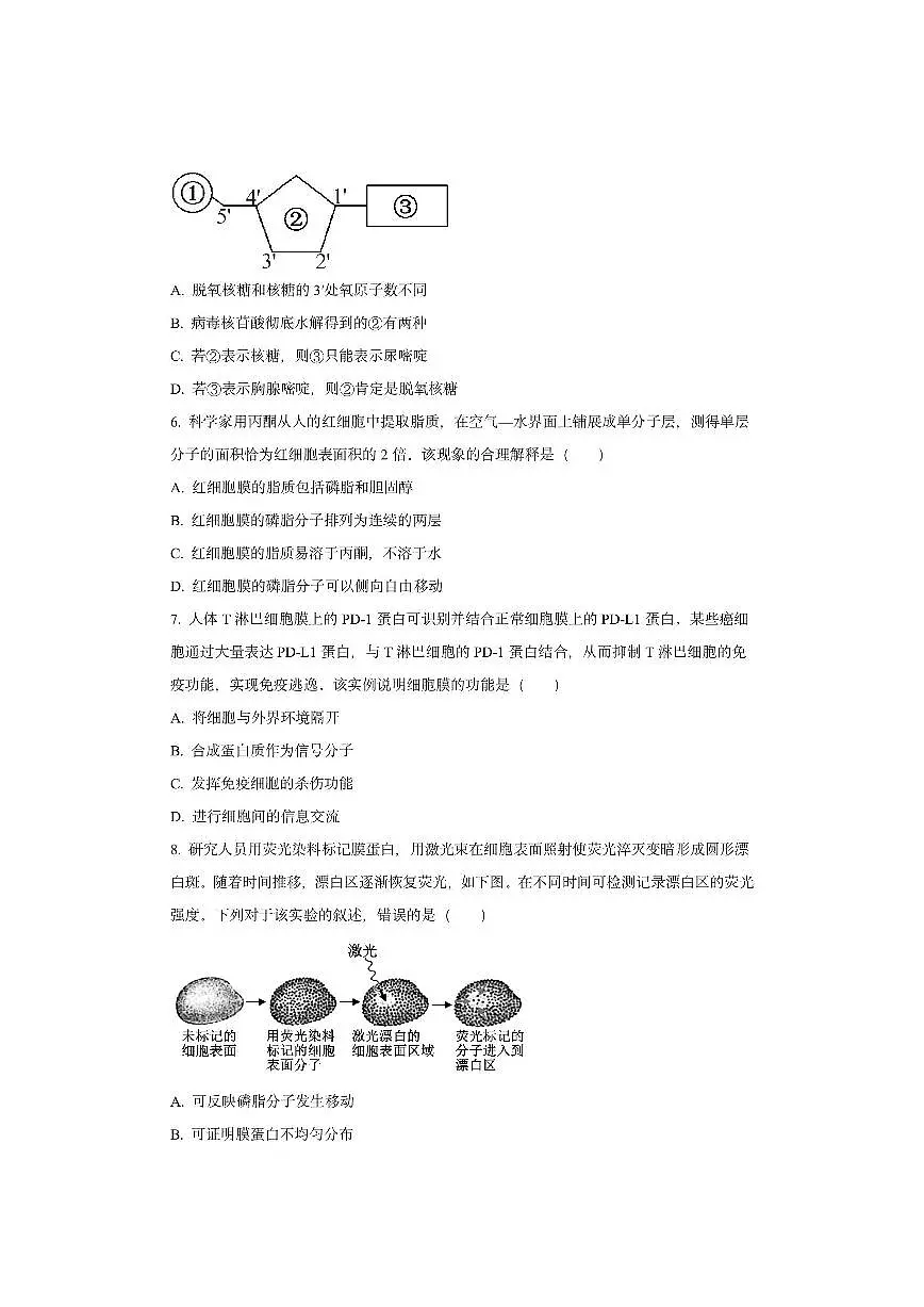 江西省多校联考2025-2026学年高一上学期期中考试生物试卷（学生版）第2页