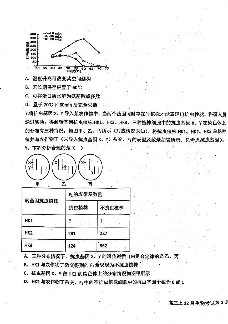 福建省莆田市五校2025-2026学年高三上学期12月联考生物试题第3页
