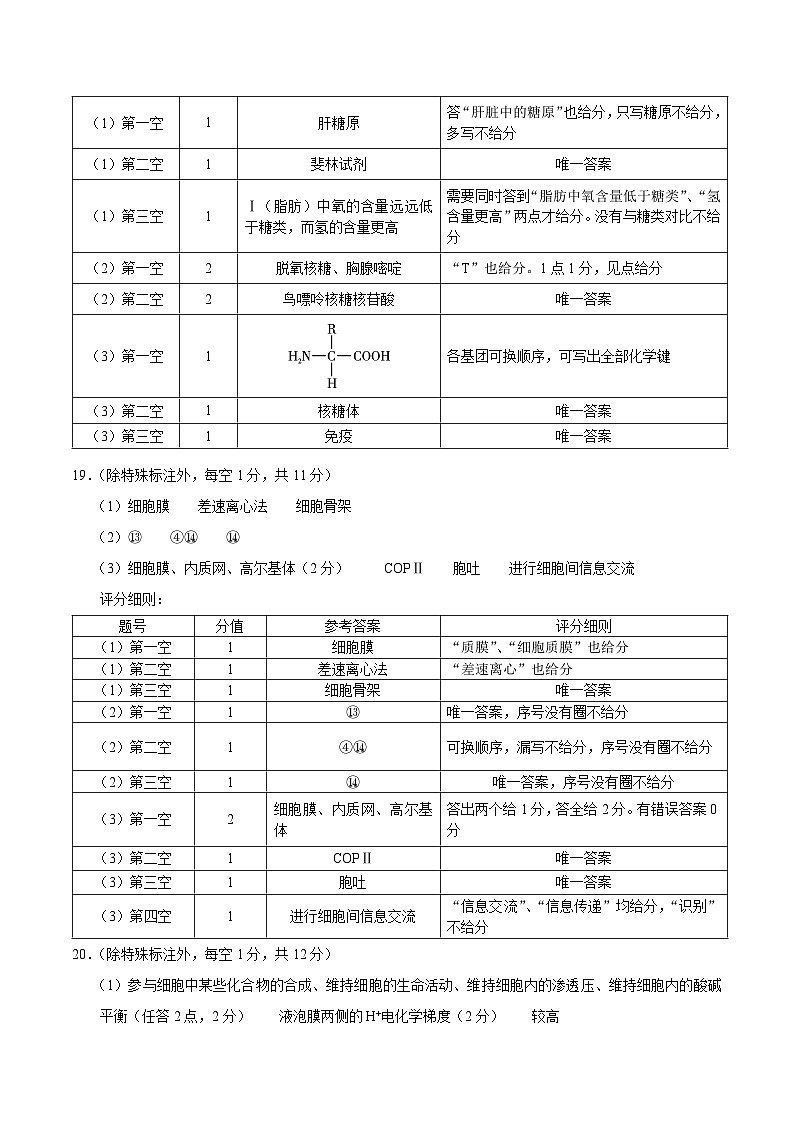云南省昭通一中教研联盟2025-2026学年高一上学期期中考试生物（A）答案第2页