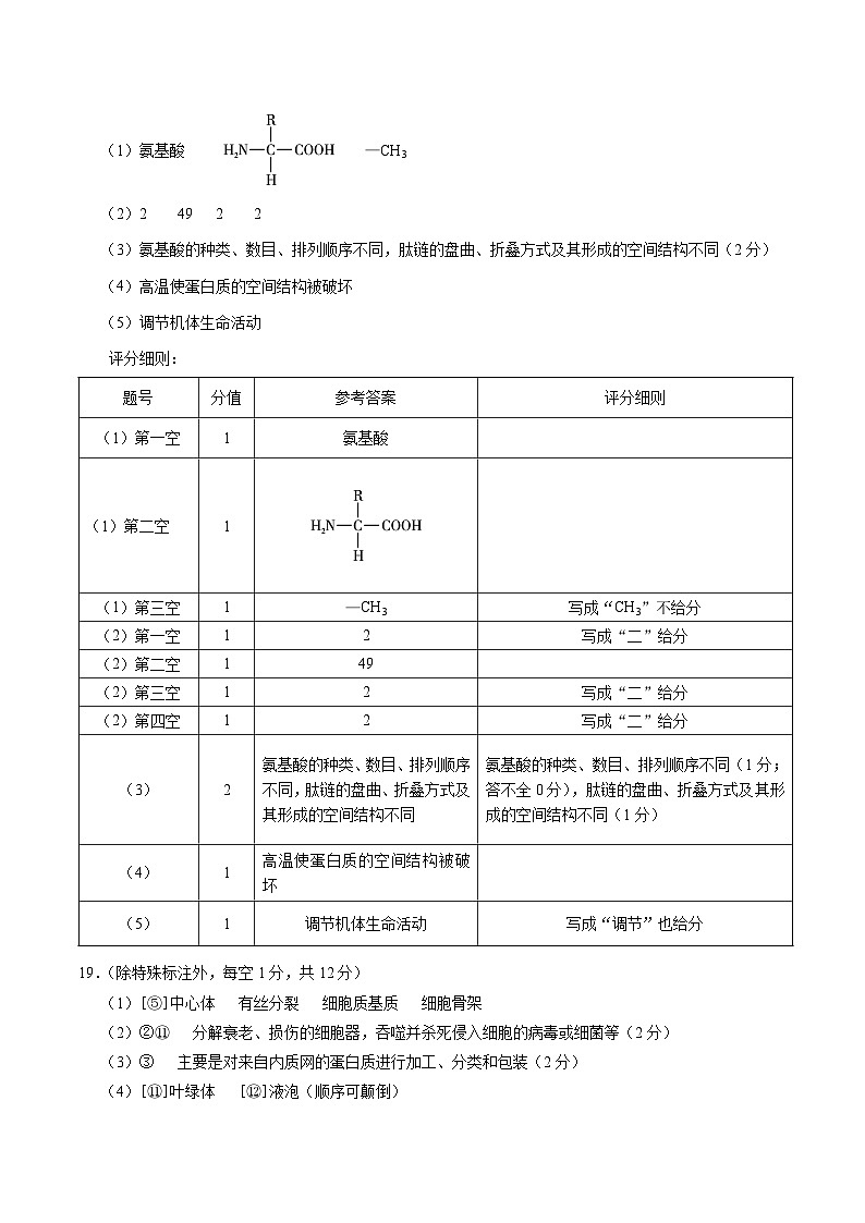 云南省昭通一中教研联盟2025-2026学年高一上学期期中考试生物（B）答案第2页
