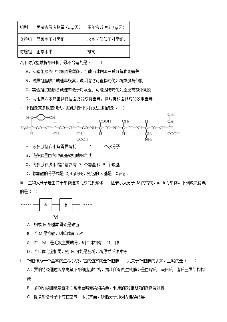 河南省南阳市方城县第一高级中学2025-2026学年高一上学期12月月考生物试题第3页