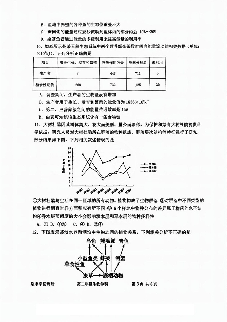 天津市和平区天津市耀华中学2024-2025学年高二上学期1月期末生物试题第3页