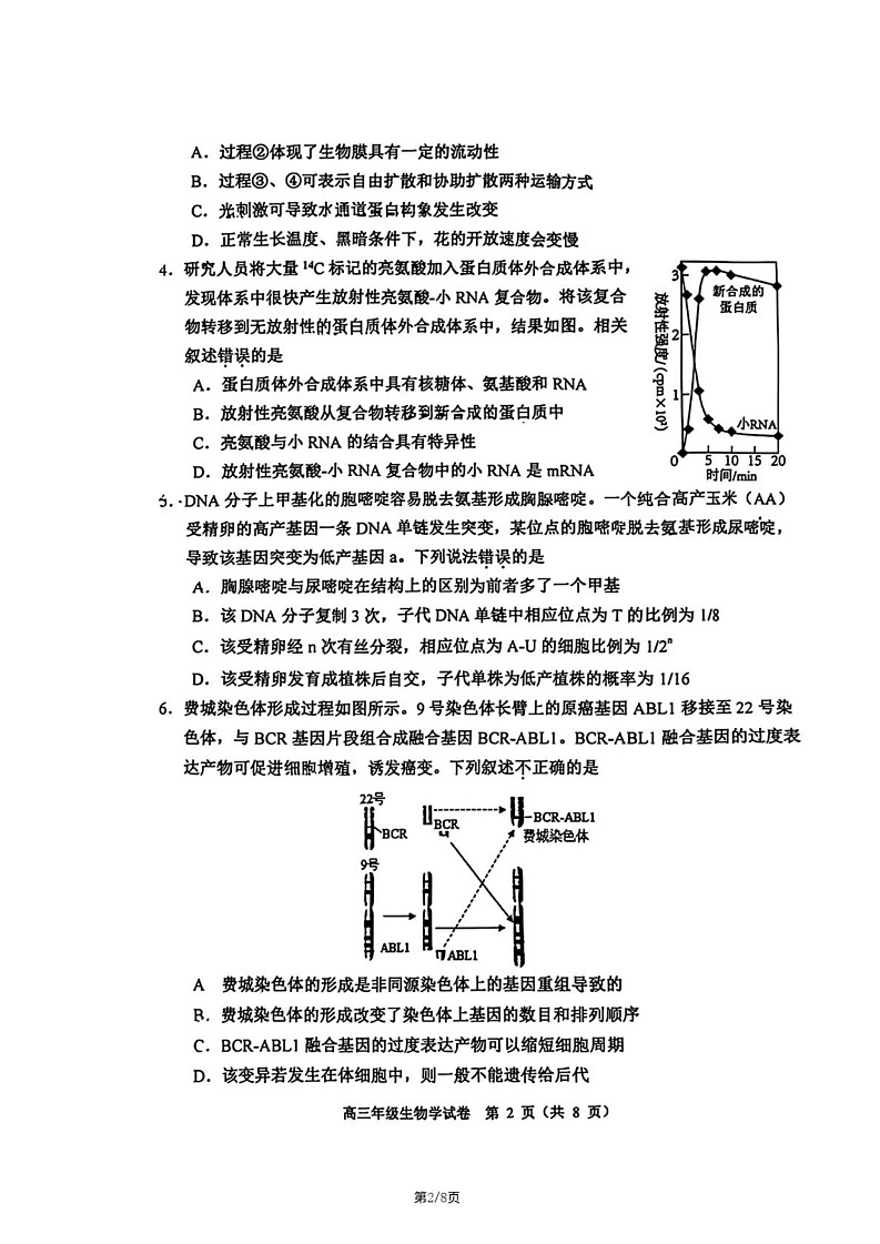 天津市河西区2024-2025学年高三上学期期末考试生物试题第2页