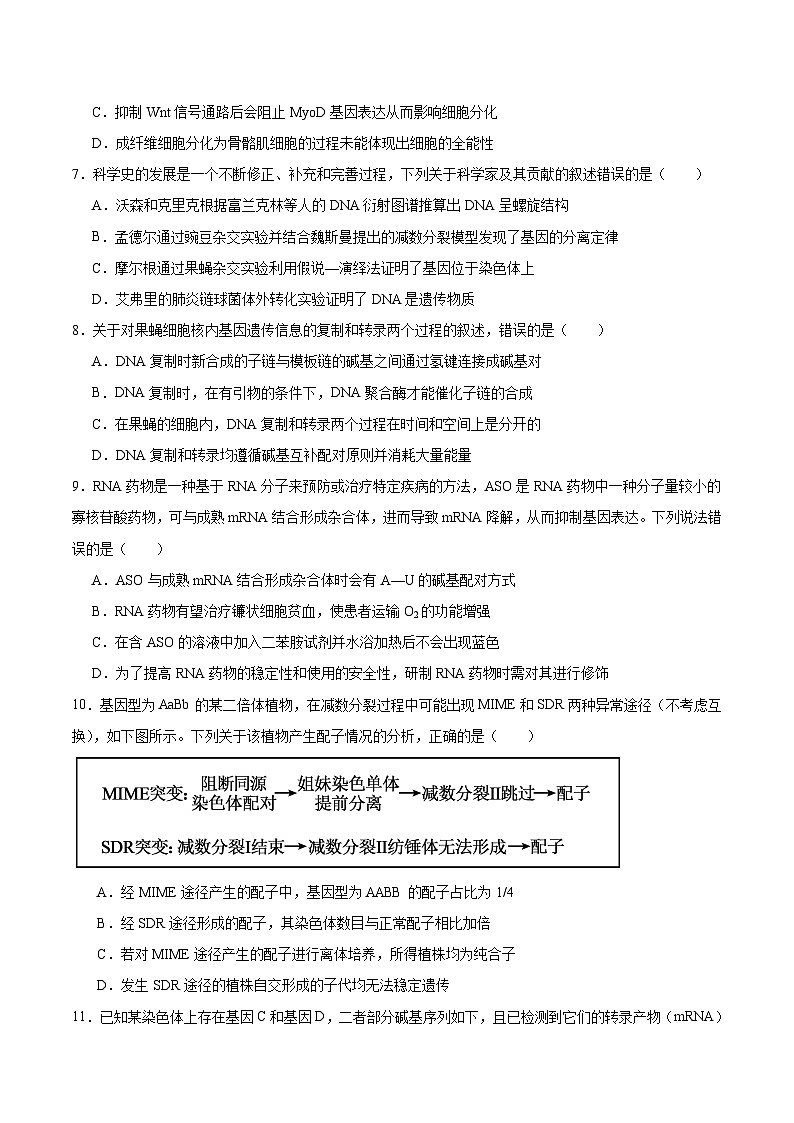 2026保定高三上学期摸底考试生物含答案第2页