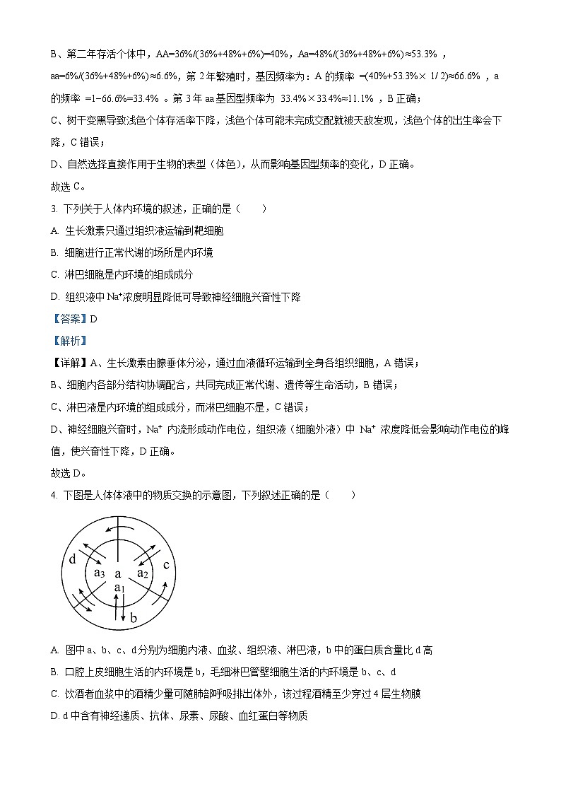 湖北省襄阳市襄城区襄阳市第四中学2025-2026学年高二上学期12月月考生物试题 Word版含解析第2页