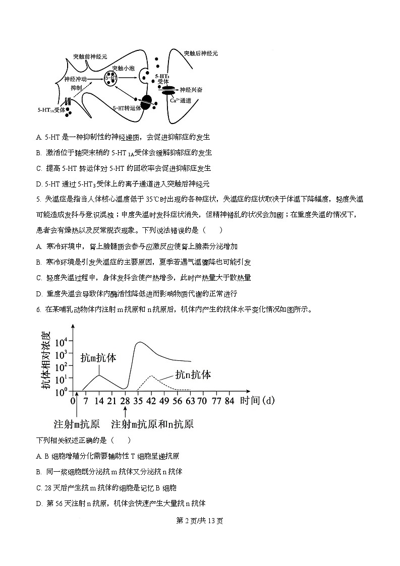 四川省南充市顺庆区四川省南充高级中学2025-2026学年高二上学期12月月考生物试题（原卷版）第2页