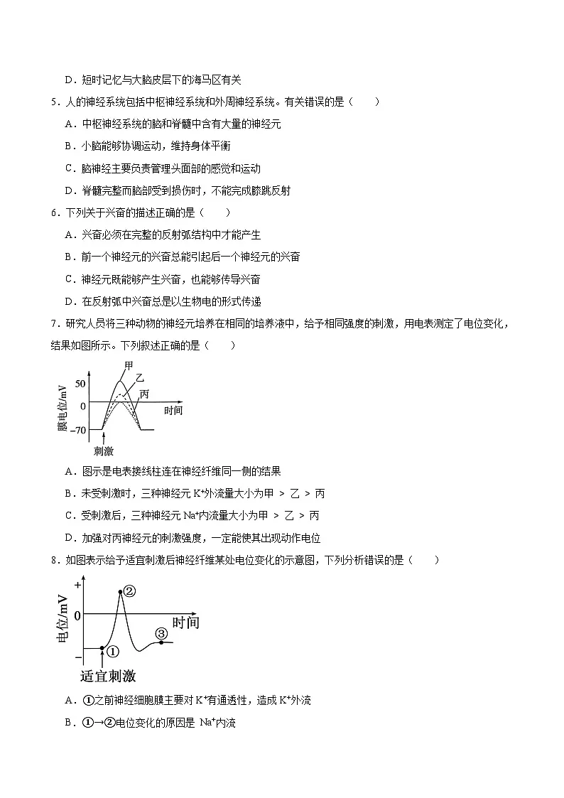 山西省晋中市部分学校2025-2026学年高二上学期10月月考生物试题（Word版附答案）第2页