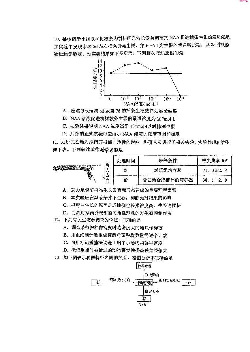 2025北京北师大二附中高二上12月月考生物试卷第3页