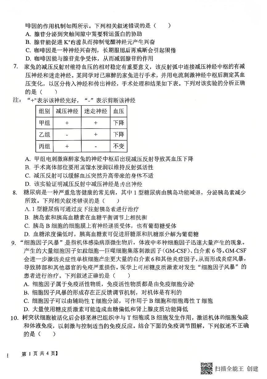 2025-2026年度陕西省韩城象山中学培优部高二生物第三次月考试题(无答案）第2页