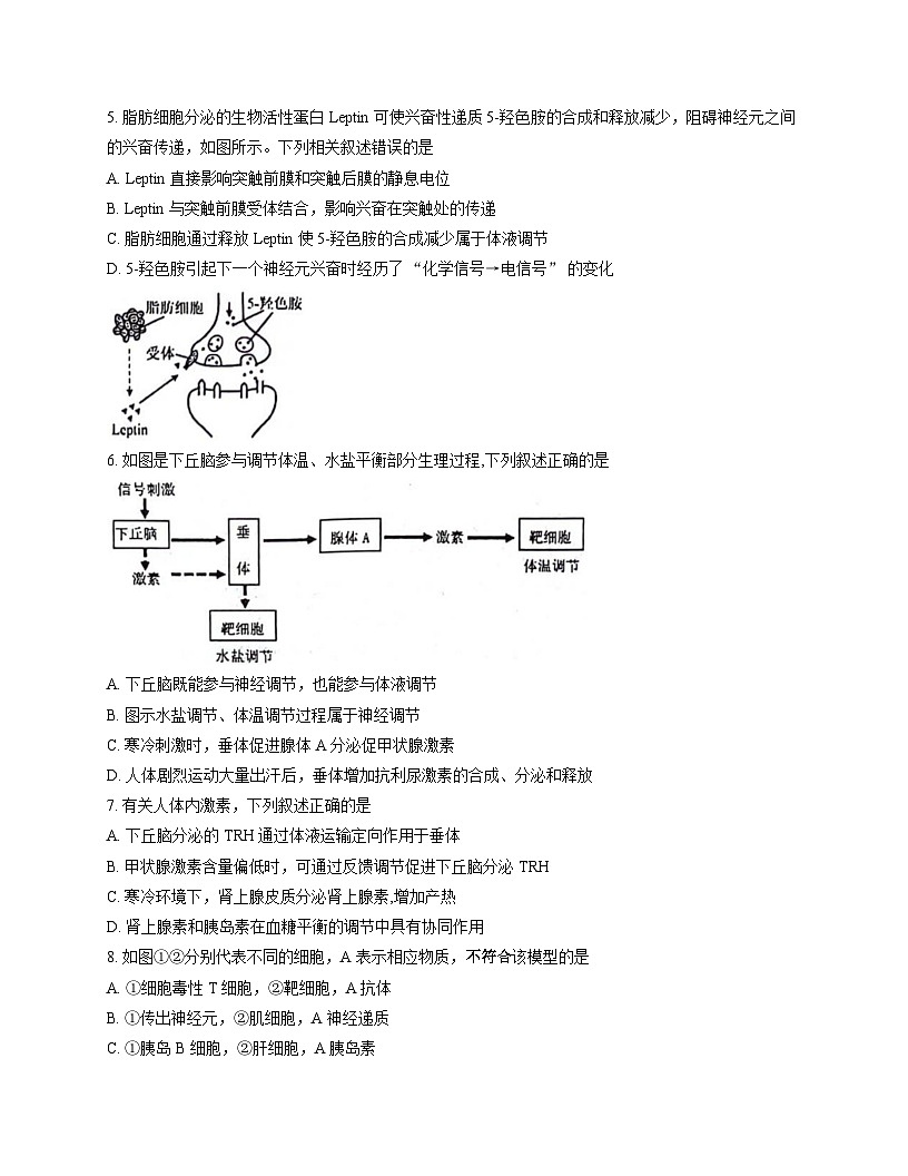 江苏省连云港市赣榆区2025-2026学年高二上学期期中考试生物试题（Word版附答案）第2页