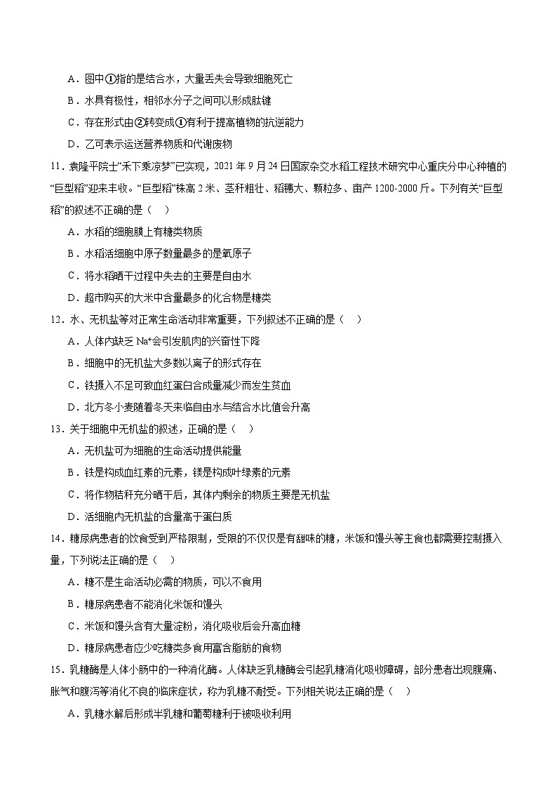 江苏省淮安市三校2025-2026学年高一上学期期中联考生物试题（Word版附答案）第3页