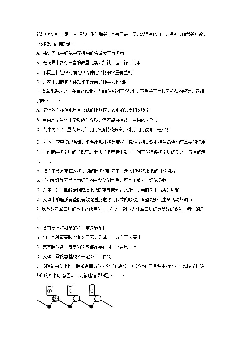 河南省商丘市商师联盟2025-2026学年高一上学期11月期中生物试卷（学生版）第2页