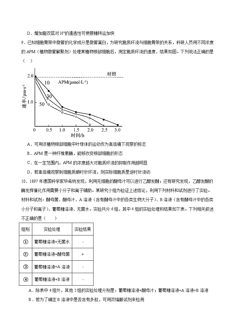 湖北省顶级名校2025-2026学年高一上学期12月月考试题 生物（含答案）第3页