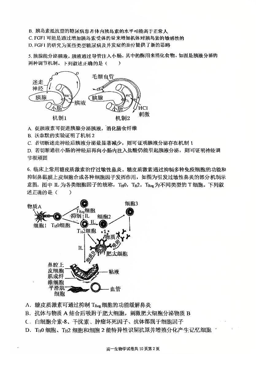 辽宁省大连市第八中学2025-2026学年高二上学期12月月考生物试卷答案第2页