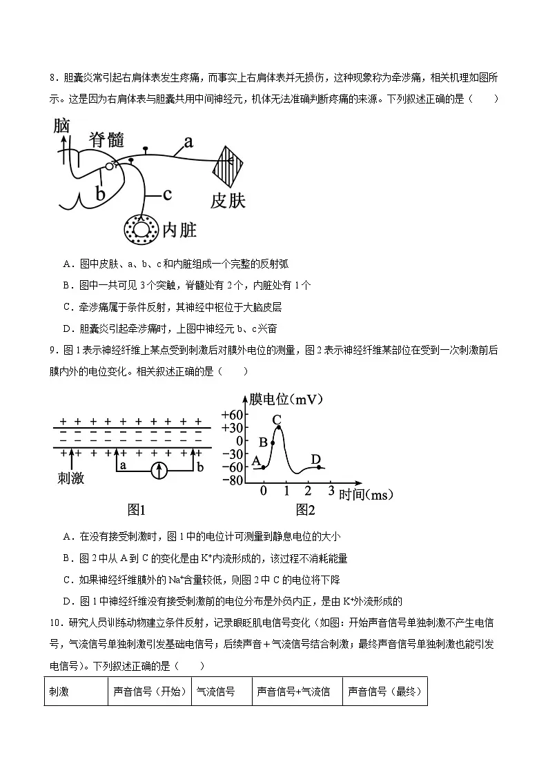 安徽省合肥市普通高中六校联盟2025-2026学年高二上学期11月期中考试生物试卷（Word版附答案）第3页
