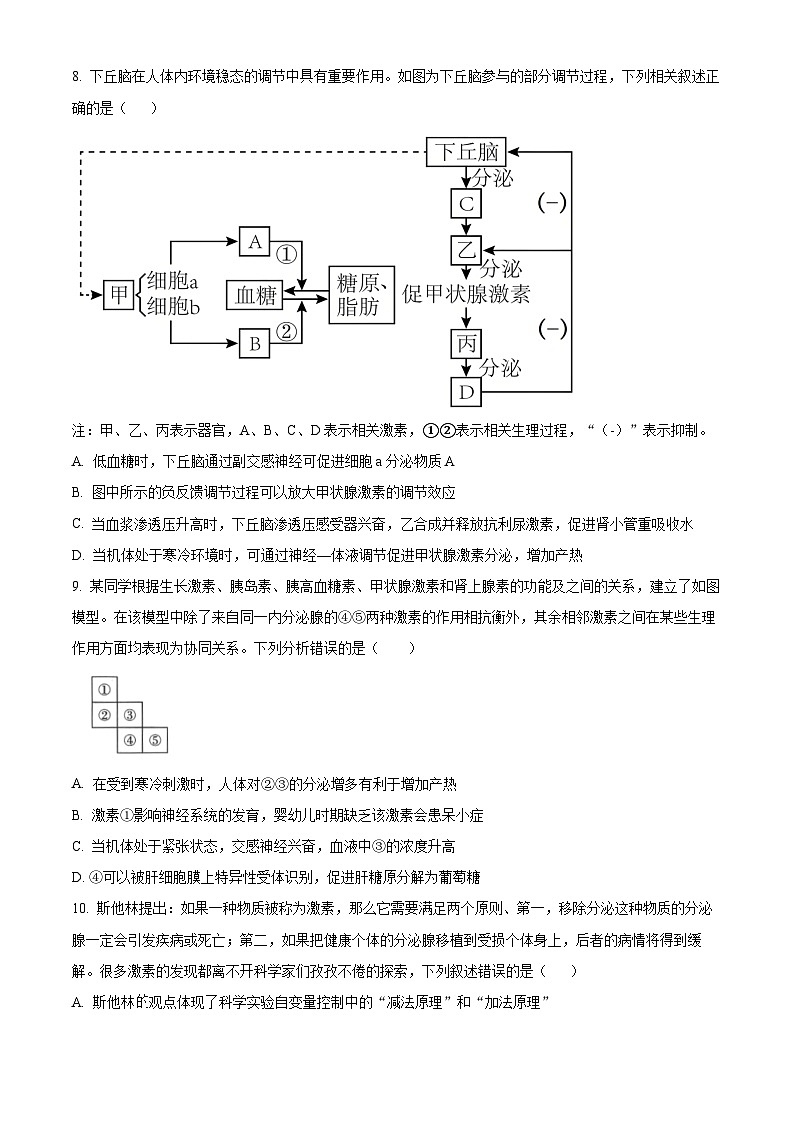 湖北省黄冈市黄梅县第一中学2025-2026学年高二上学期12月月考生物试题（原卷版）第3页