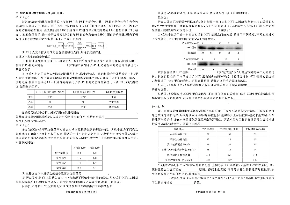 广东省衡水金卷2025-2026学年高三上学期12月联考生物试卷（含答案）第3页