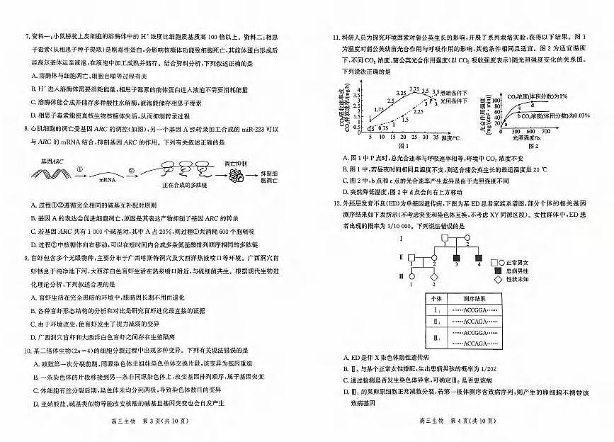 生物丨河北省2026届高三上学期10月阶段性联合测评试卷及答案第2页