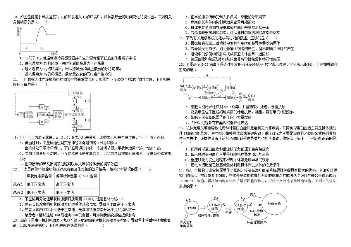 黑龙江省哈尔滨市2025_2026学年高二生物上学期期中测试第2页