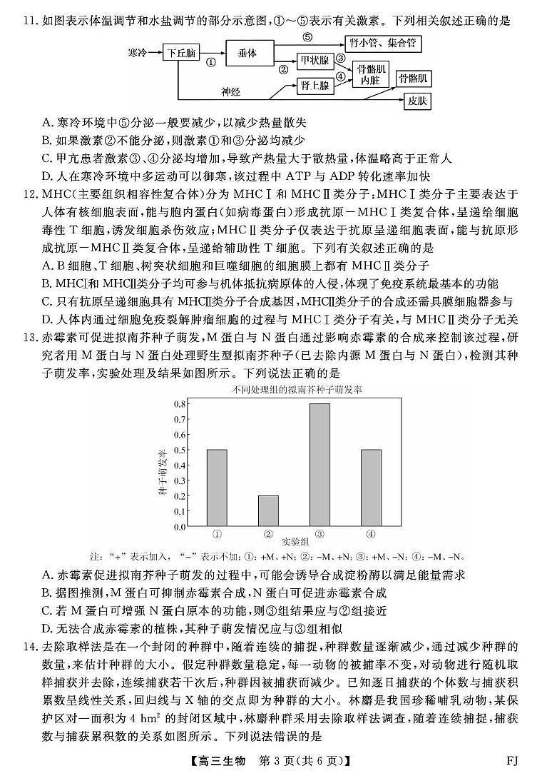 福建省百校2026届高三上学期12月联合测评生物试卷+答案第3页