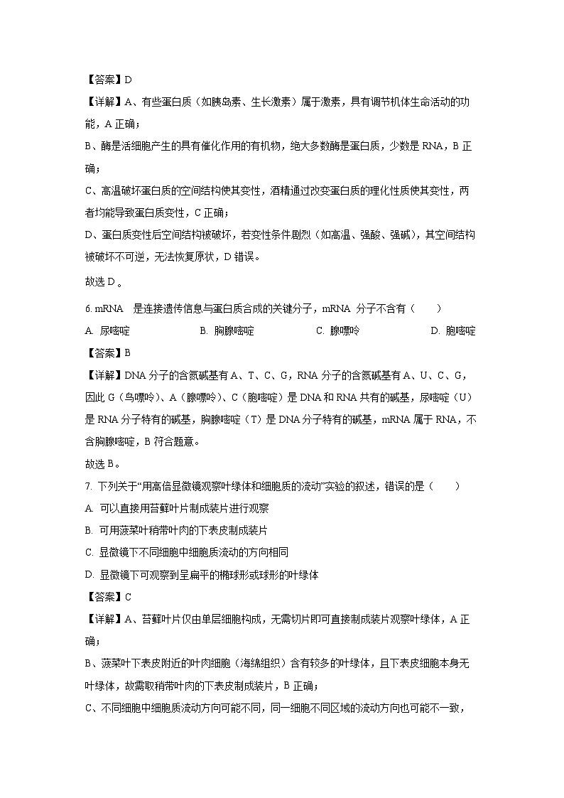 【生物】广东省湛江市八校联考2025-2026学年高一上学期11月期中试题（解析版）第3页