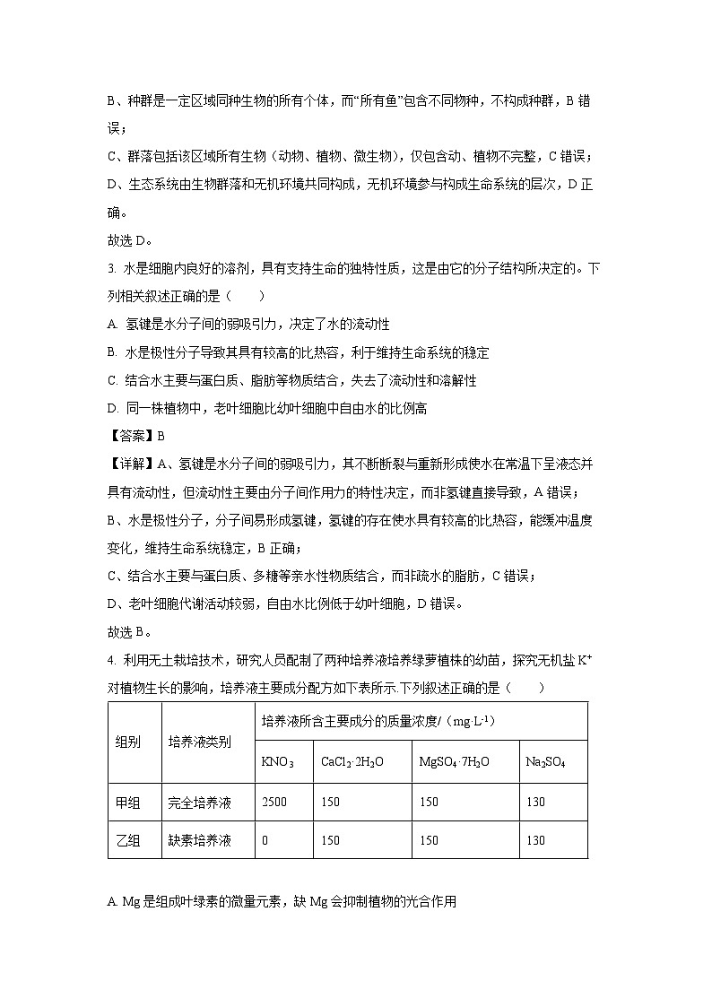 【生物】山东名校考试联盟2025—2026学年高一上学期期中考试试题（解析版）第2页