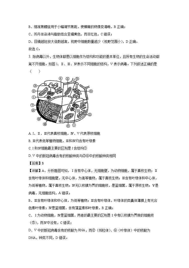 【生物】山西省部分学校2025-2026学年高一上学期11月期中试题（解析版）第2页