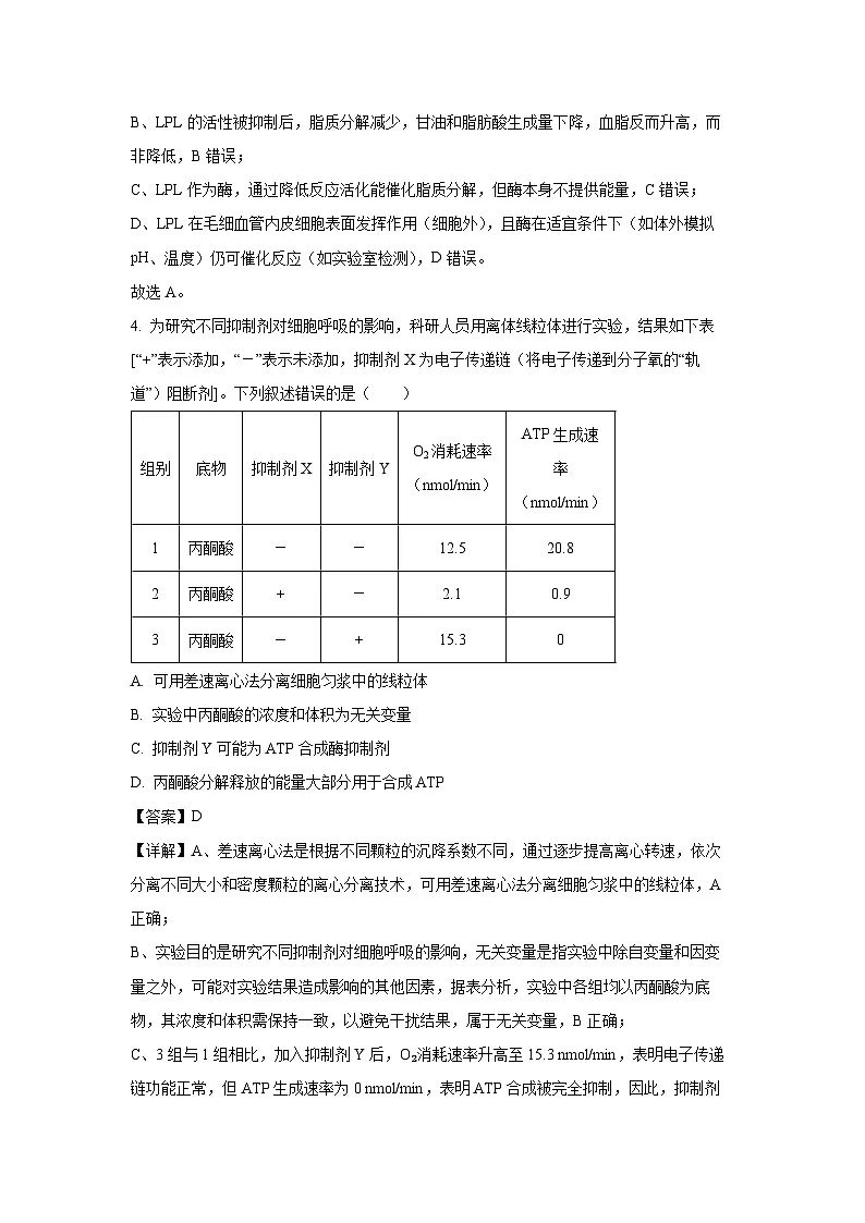 【生物】山西省部分学校2025-2026学年高三上学期12月月考（解析版）第3页