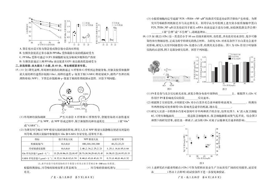 2026届广东省高三上学期一轮复习验收考试生物学试卷（有解析）第3页