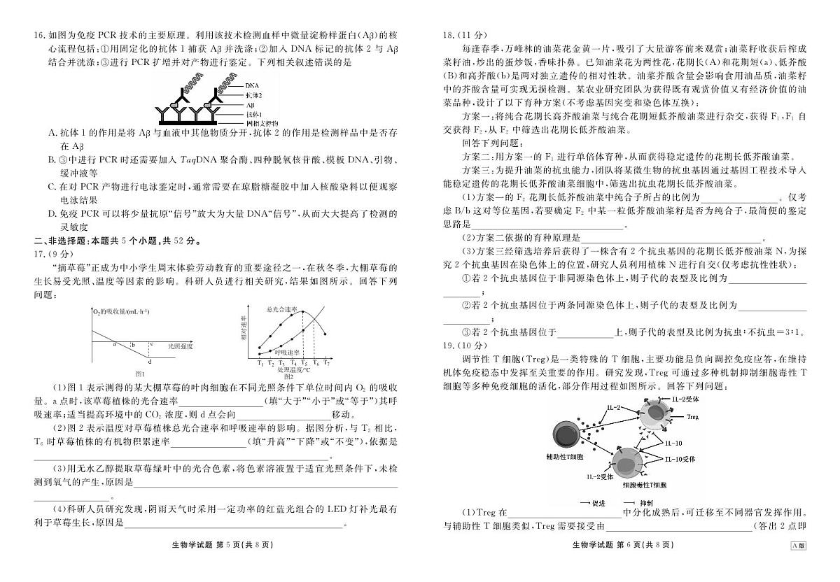 生物-陕晋青宁衡水金卷2026届高三上学期12月阶段性自测试卷及答案第3页